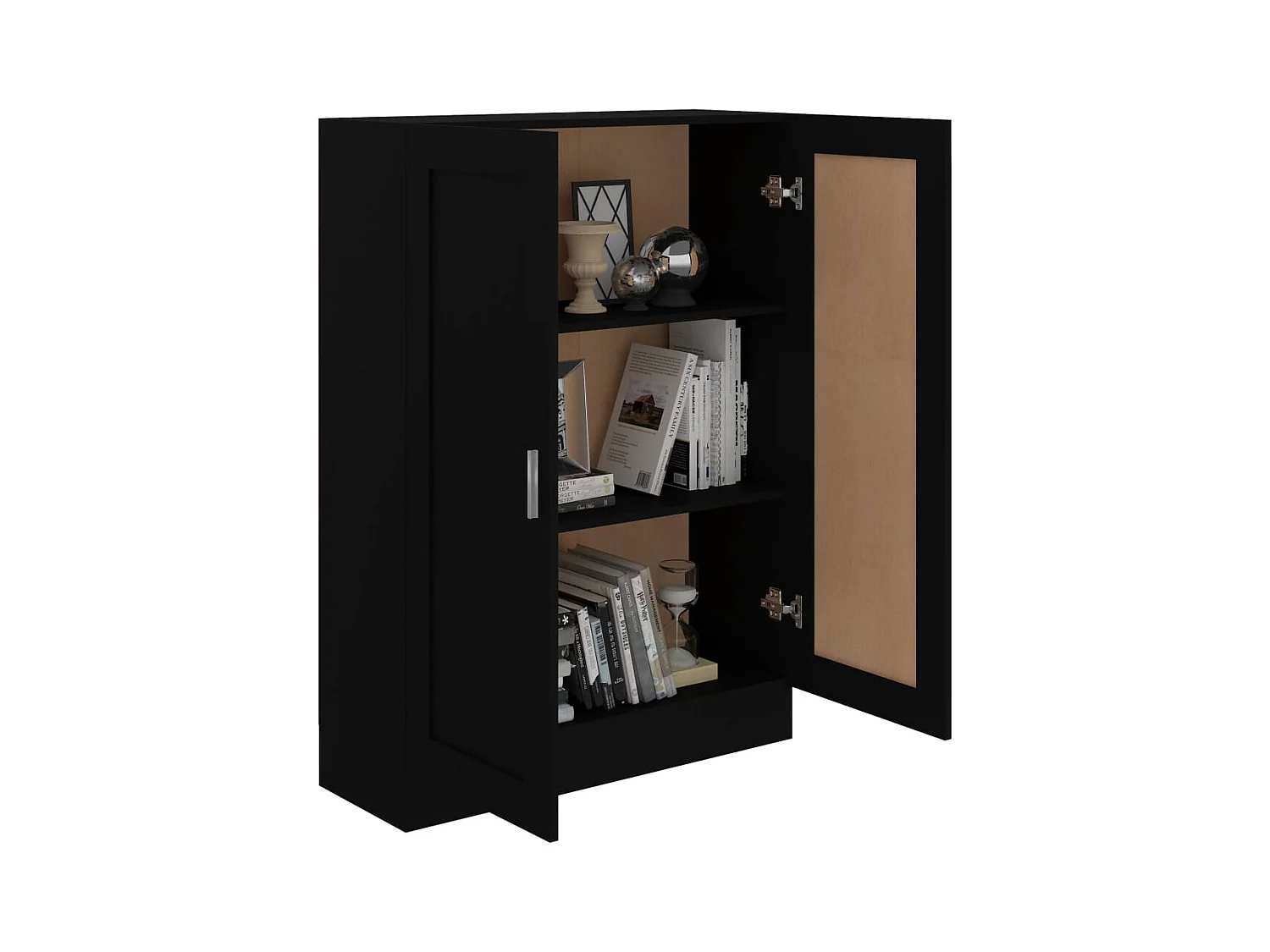 Bibliothèque Noir 82,5x30,5x115 cm Bois d'ingénierie