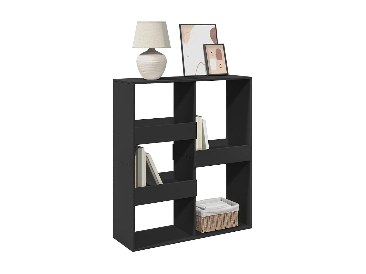 Libreria/divisorio nero 100x33x115 cm