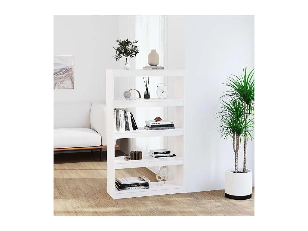 Bibliothèque/Séparateur de pièce Blanc 80x30x135,5cm Pin massif