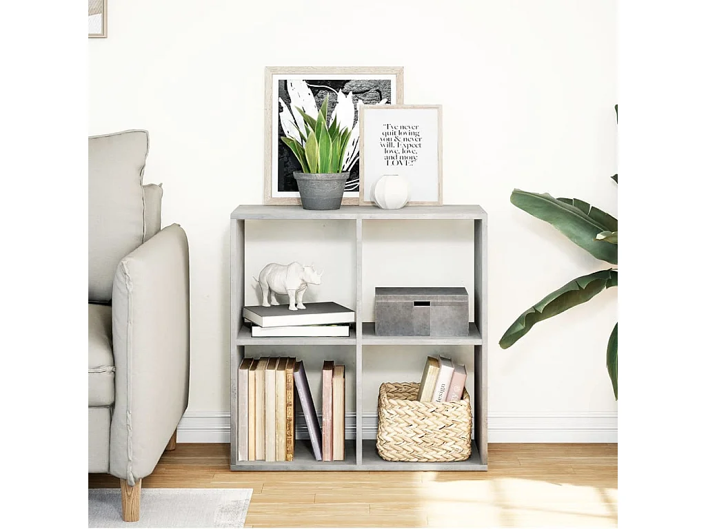 Betongrijze kamerverdelerplank 69,5x29x69,5 cm