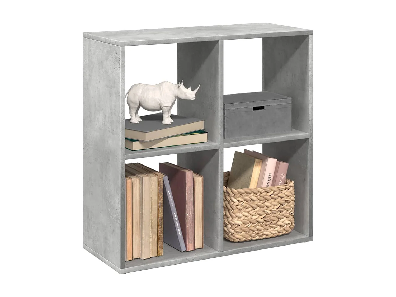 Mensola divisoria grigio cemento 69,5x29x69,5 cm