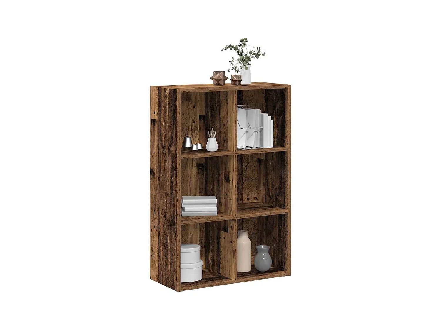 Bibliothèque/Buffet vieux bois 66x30x98 cm bois d'ingénierie