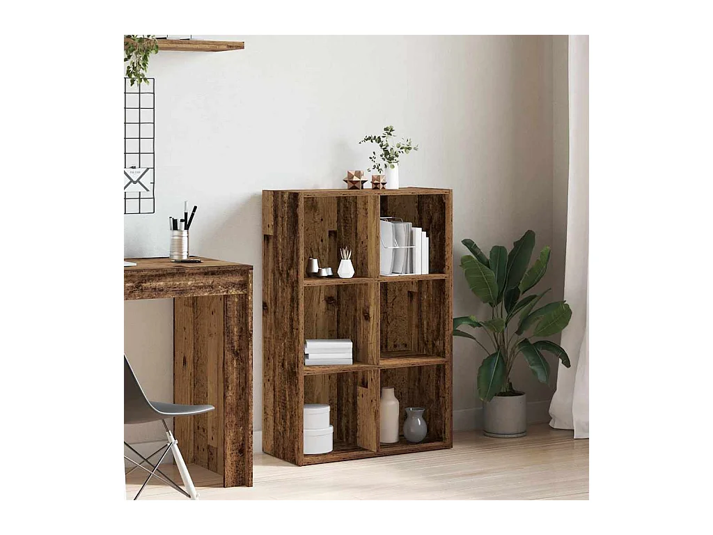 Bibliothèque/Buffet vieux bois 66x30x98 cm bois d'ingénierie