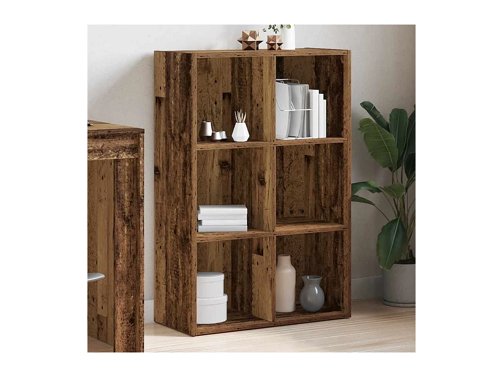 Bibliothèque/Buffet vieux bois 66x30x98 cm bois d'ingénierie