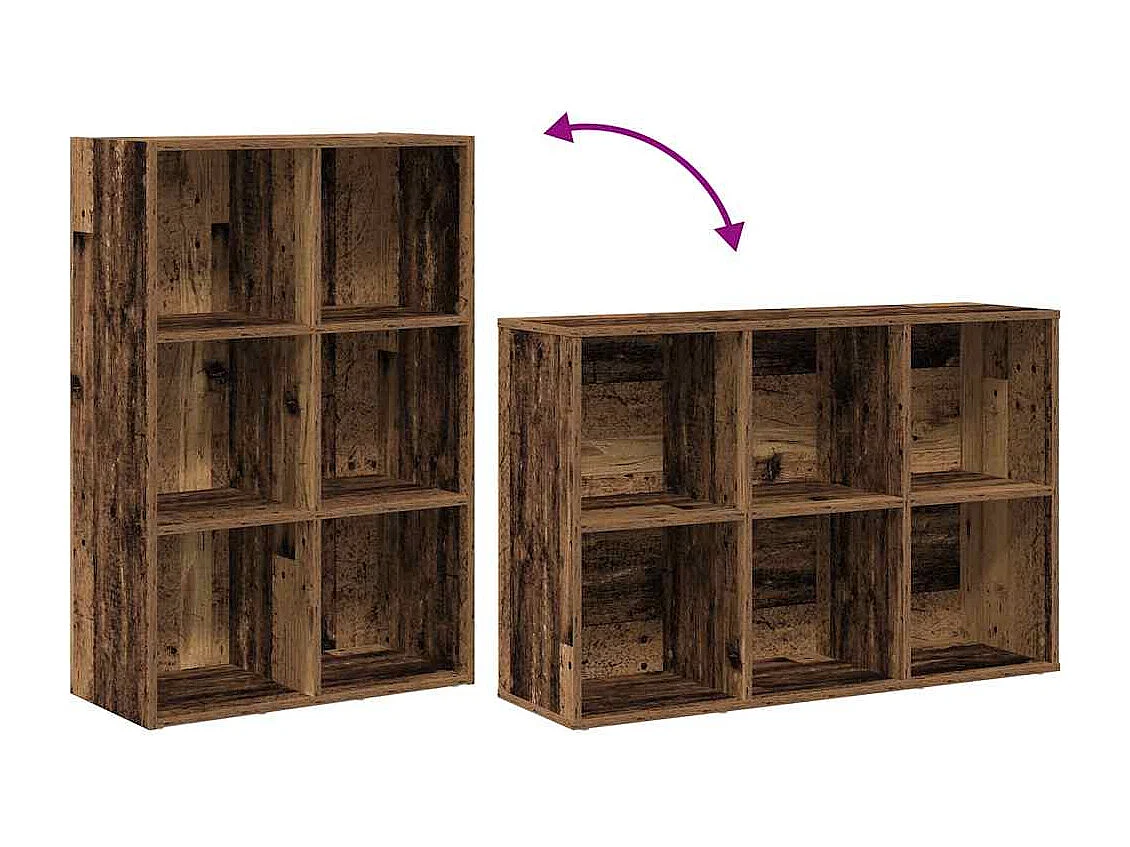 Bibliothèque/Buffet vieux bois 66x30x98 cm bois d'ingénierie