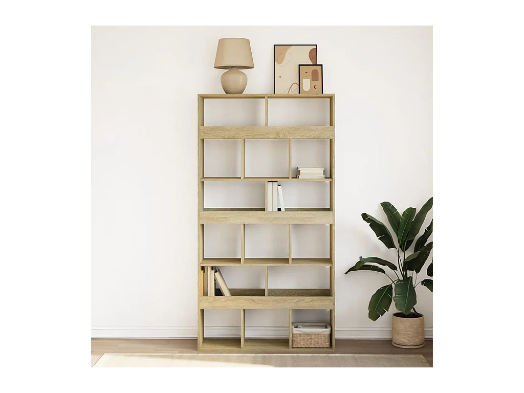 Sonoma eiken boekenkast 100x33x187,5 cm bewerkt hout