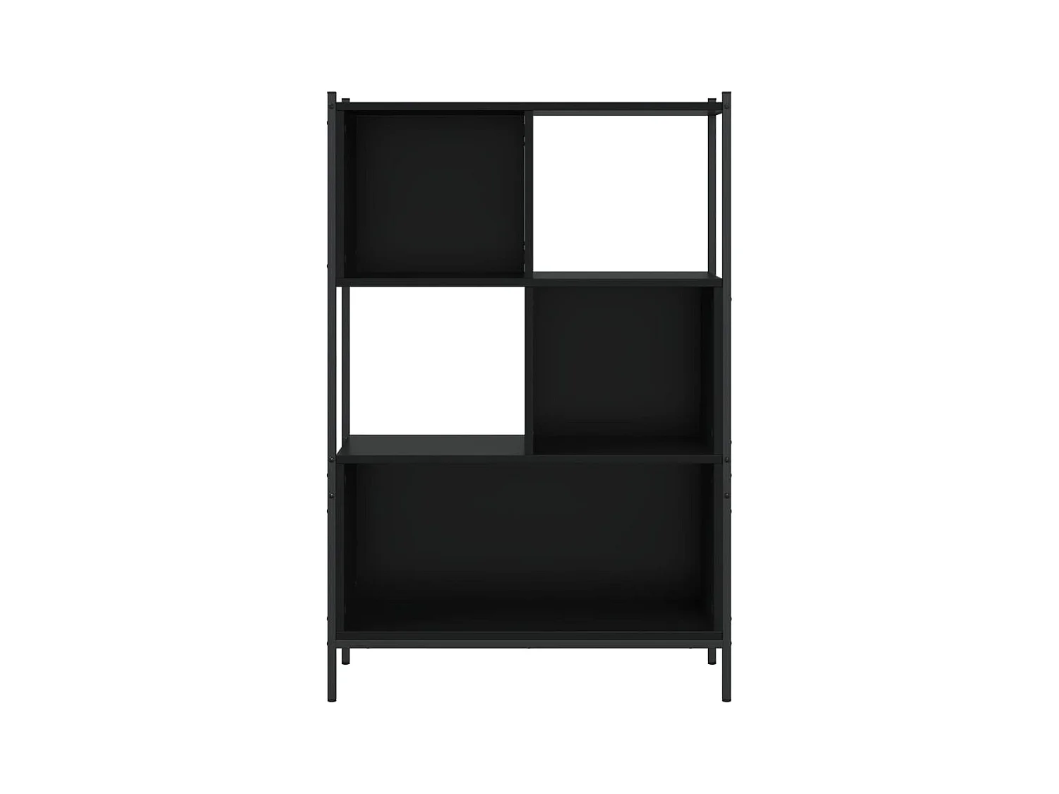 Schwarzes Bücherregal 72x28x109 cm Holzwerkstoff