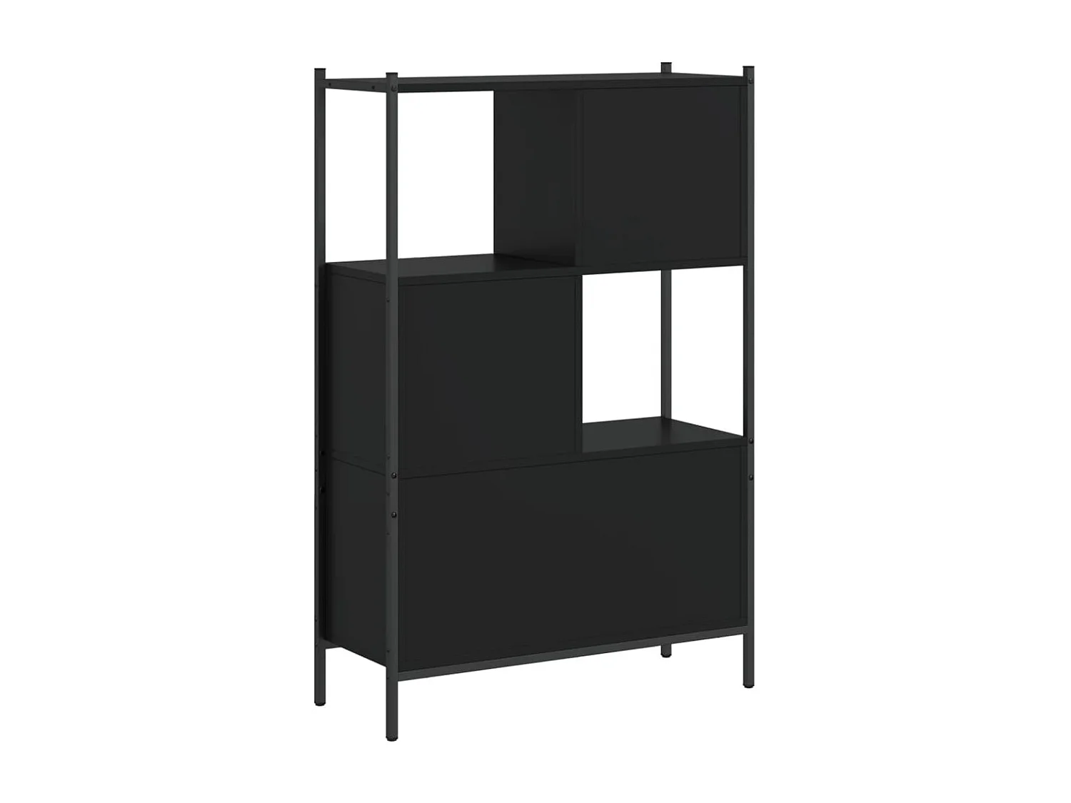 Librería negra 72x28x109 cm madera contrachapada
