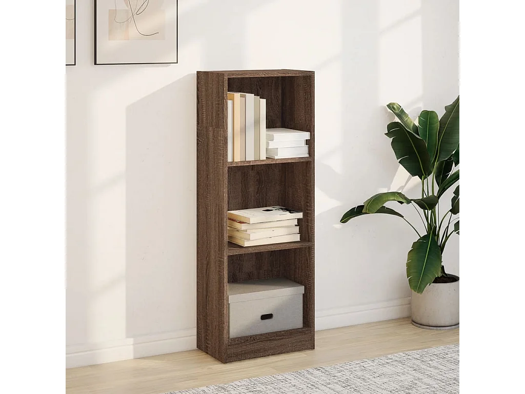 Bücherregal aus brauner Eiche, 40 x 24 x 109 cm, Holzwerkstoff