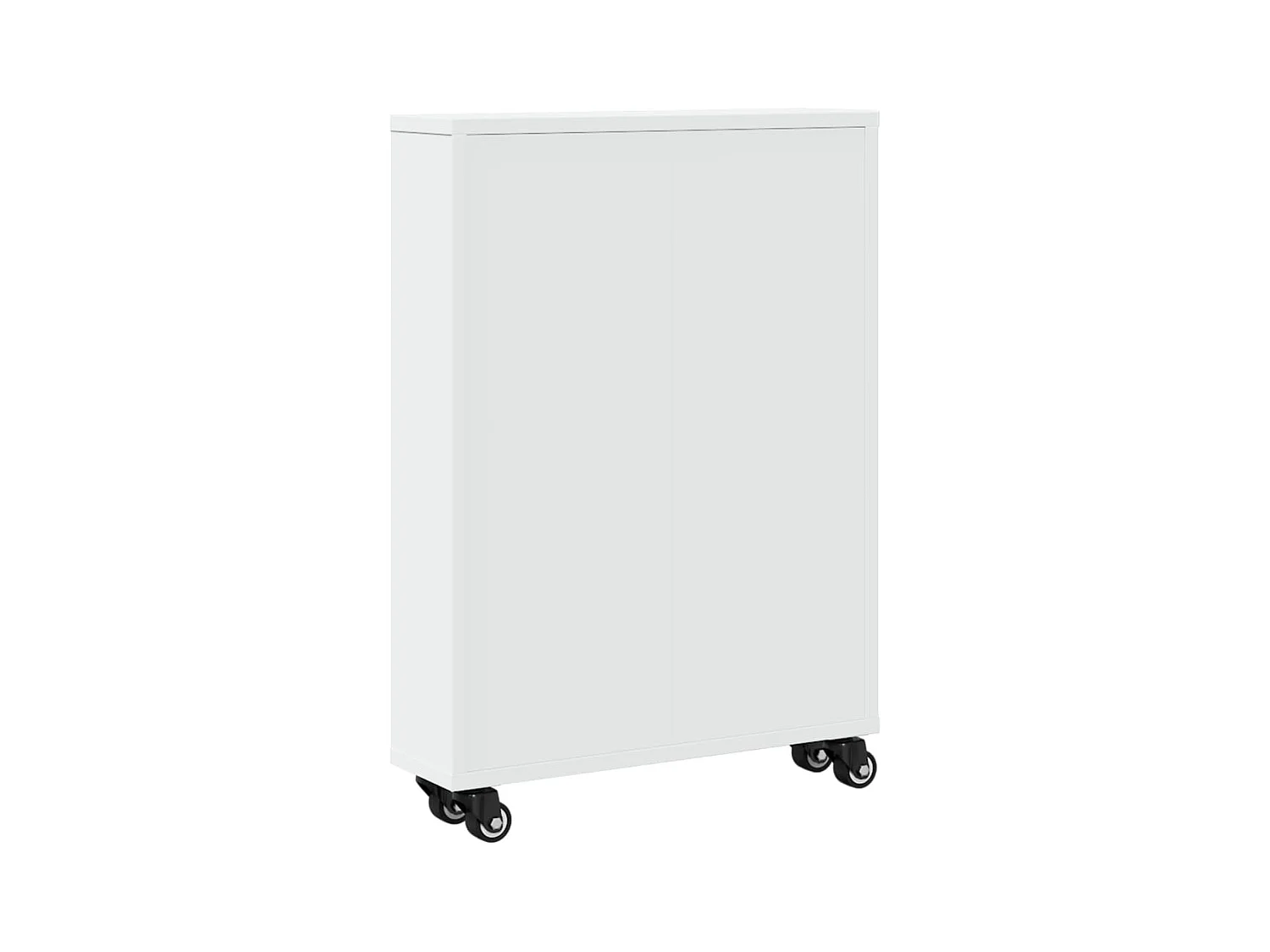 Carrello portaoggetti bianco stretto 48x13x68 cm in legno ingegnerizzato