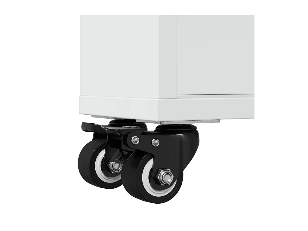 Carrello portaoggetti bianco stretto 48x13x68 cm in legno ingegnerizzato