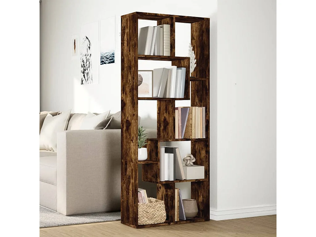 Mensola divisoria in rovere affumicato 67x25x161,5 cm