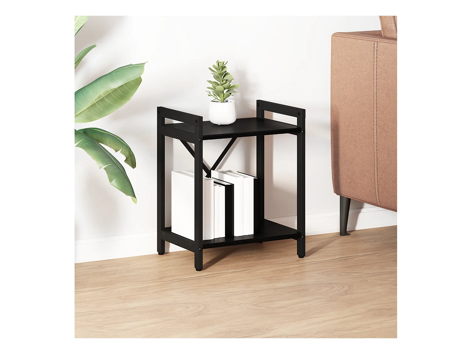 Libreria in rovere nero 40 x 30 x 48,5 cm in legno ingegnerizzato