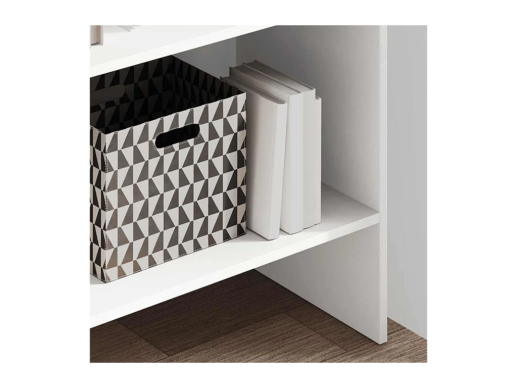 Libreria bianca 60x35x180 cm in legno ingegnerizzato