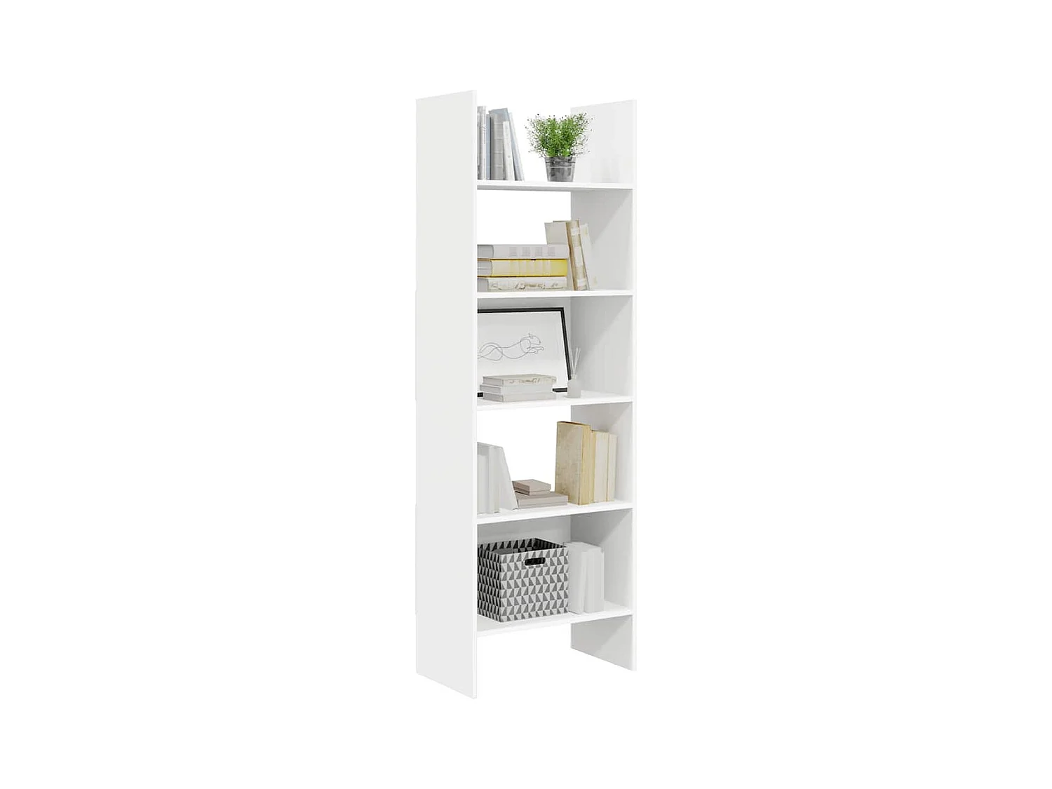 Libreria bianca 60x35x180 cm in legno ingegnerizzato