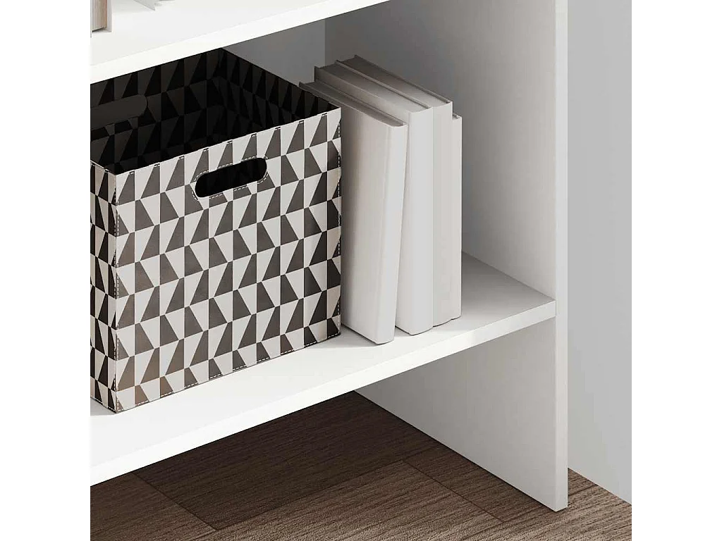 Libreria bianca 60x35x180 cm in legno ingegnerizzato