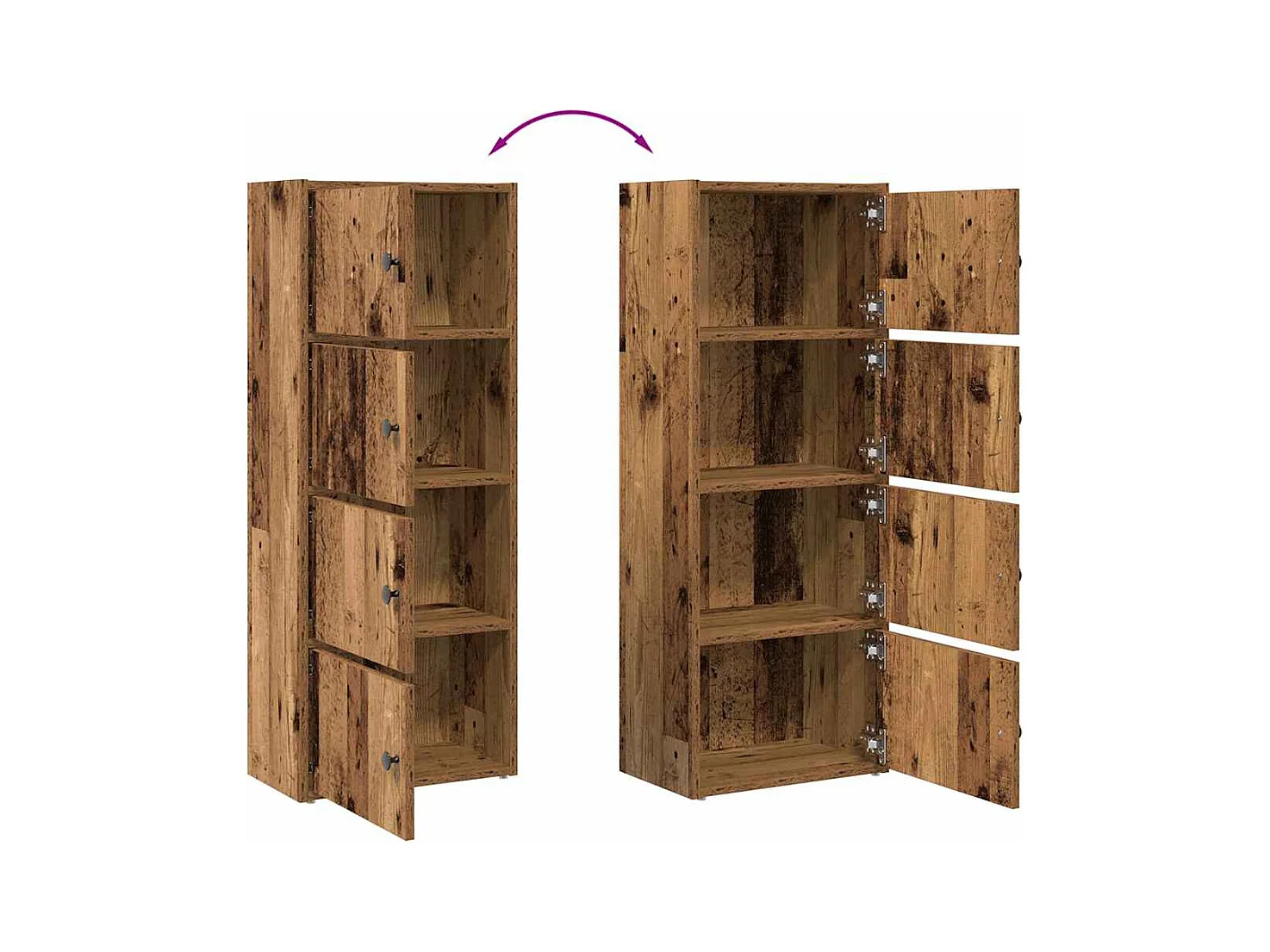 Bibliothèque vieux bois 40x24x102 cm bois d'ingénierie