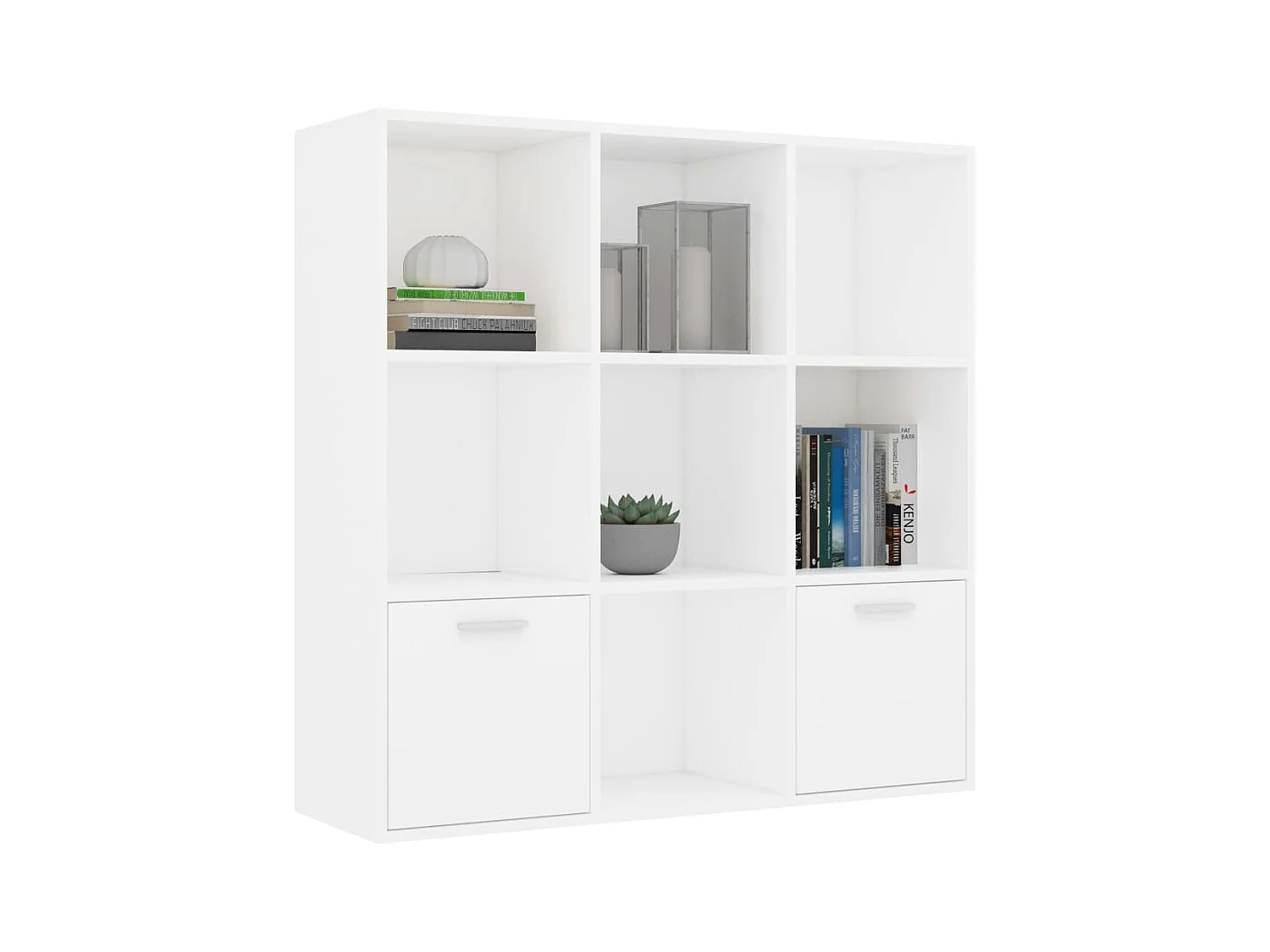 Libreria bianca 98x30x98 cm in legno ingegnerizzato