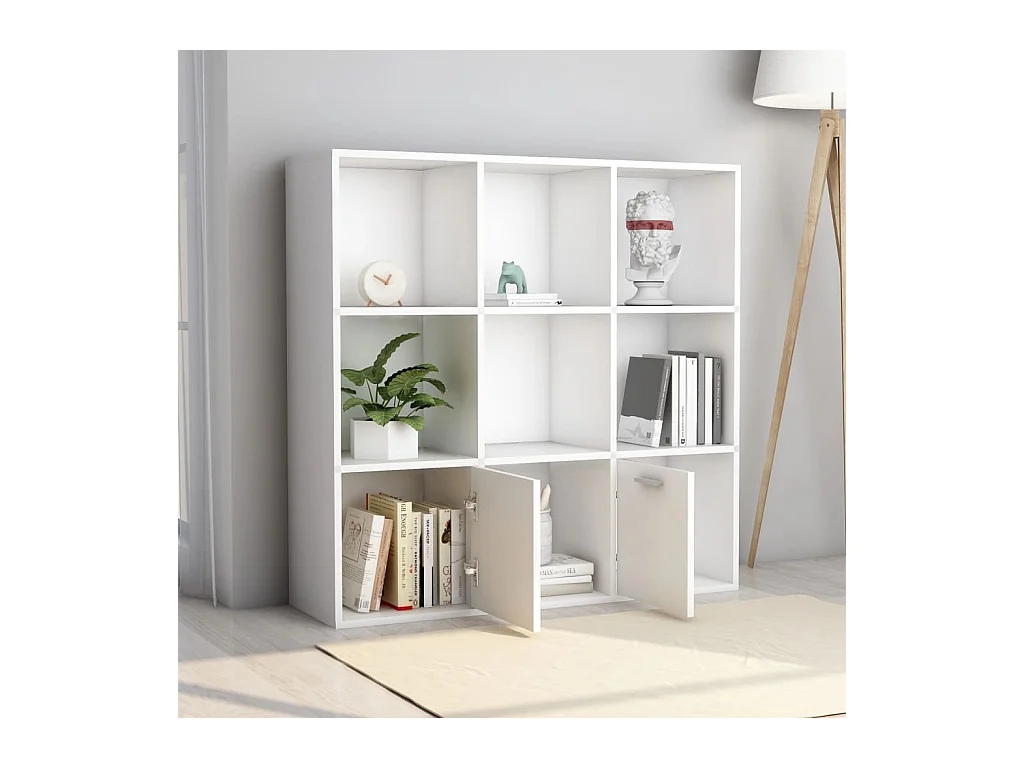 Libreria bianca 98x30x98 cm in legno ingegnerizzato