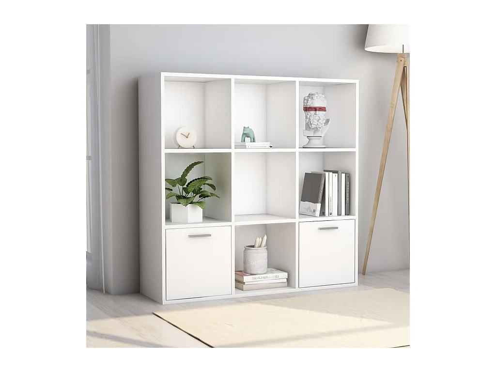 Witte boekenkast 98x30x98 cm bewerkt hout