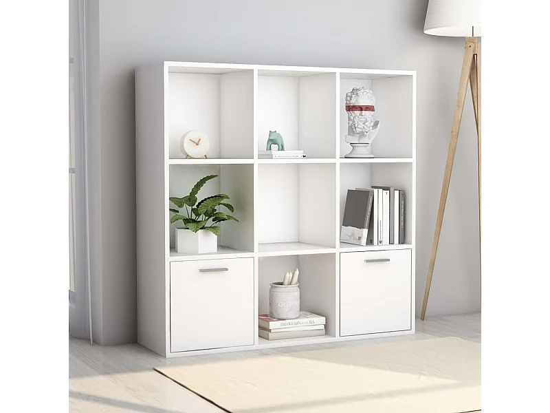 Librería Blanca 98x30x98 cm Madera de Ingeniería