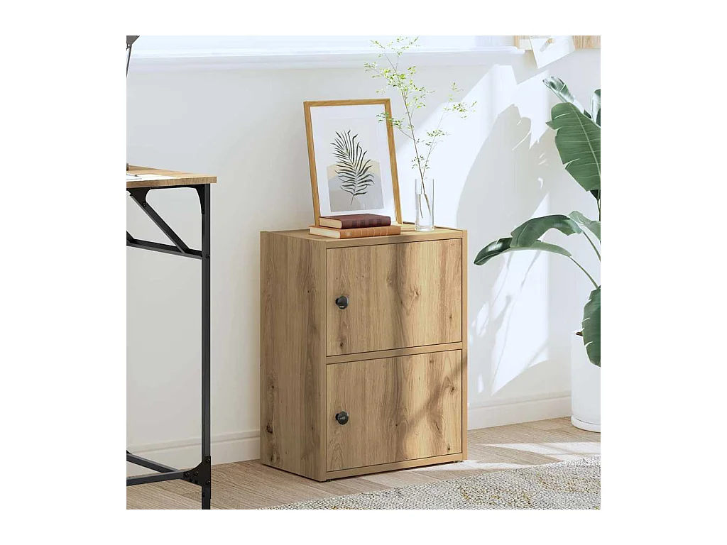 Bibliothèque chêne artisanal 40x24x52 cm bois d'ingénierie