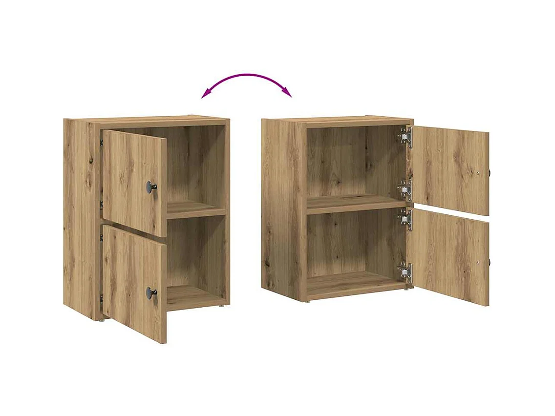 Bibliothèque chêne artisanal 40x24x52 cm bois d'ingénierie