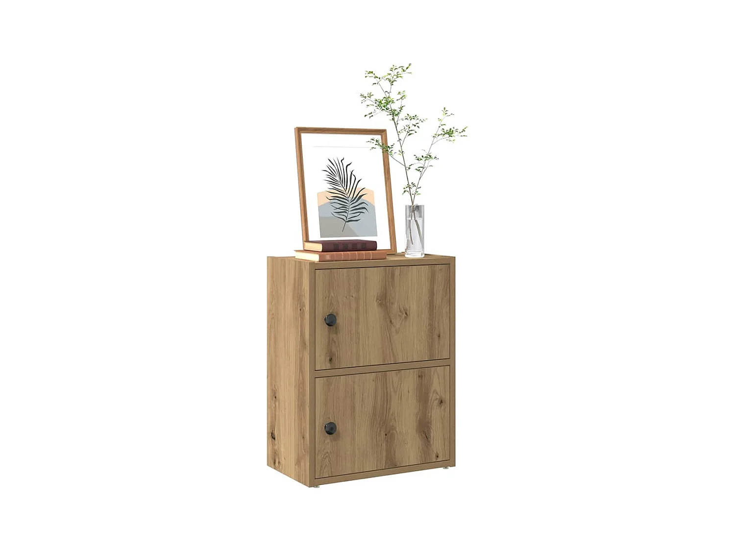 Bibliothèque chêne artisanal 40x24x52 cm bois d'ingénierie