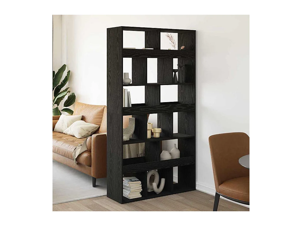 Paravento 2 pezzi Rovere nero 100x33x187,5 cm Legno ingegnerizzato