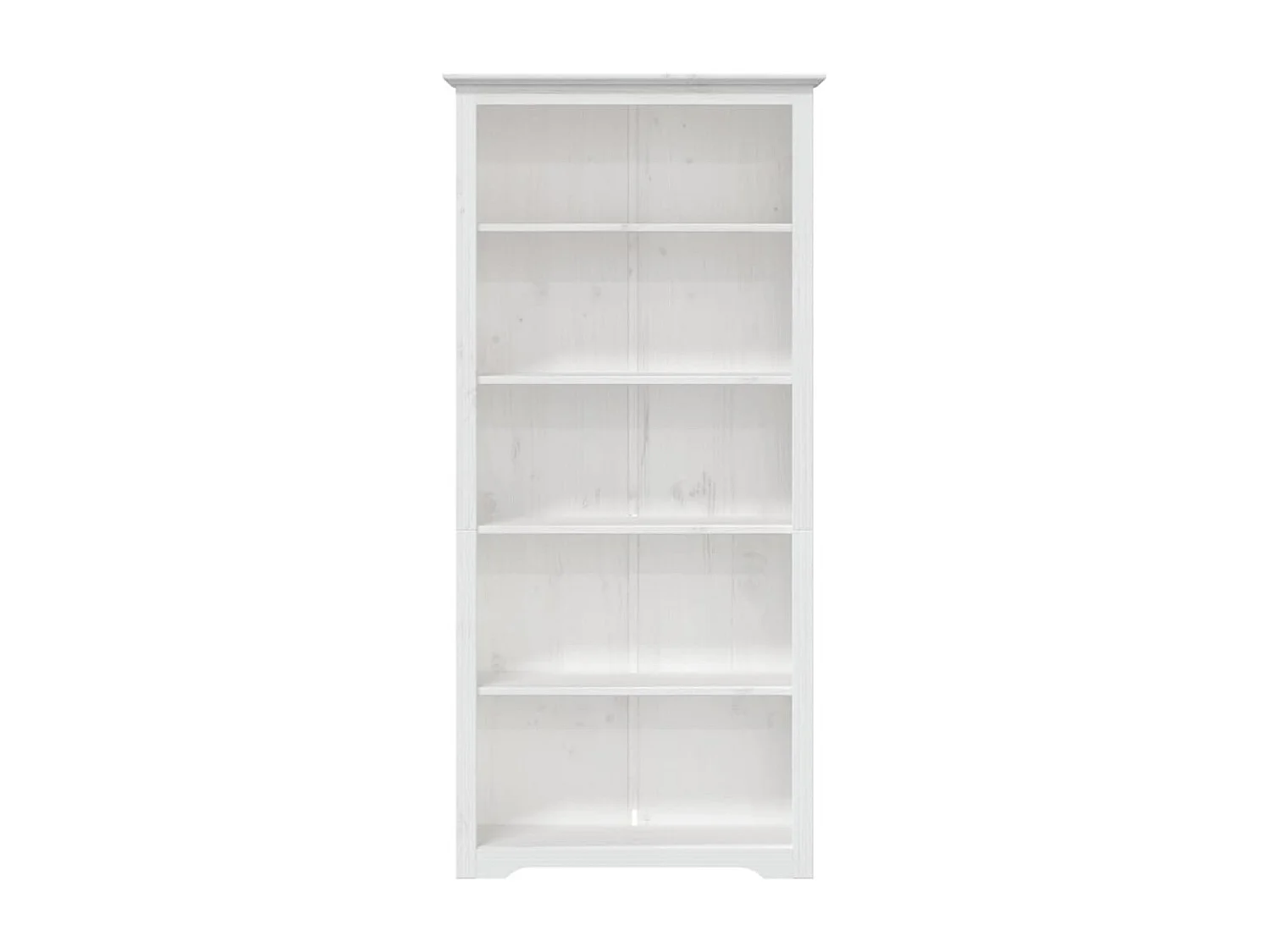 Bibliothèque BODO blanc 82x40x173 cm bois pin massif 5 niveaux