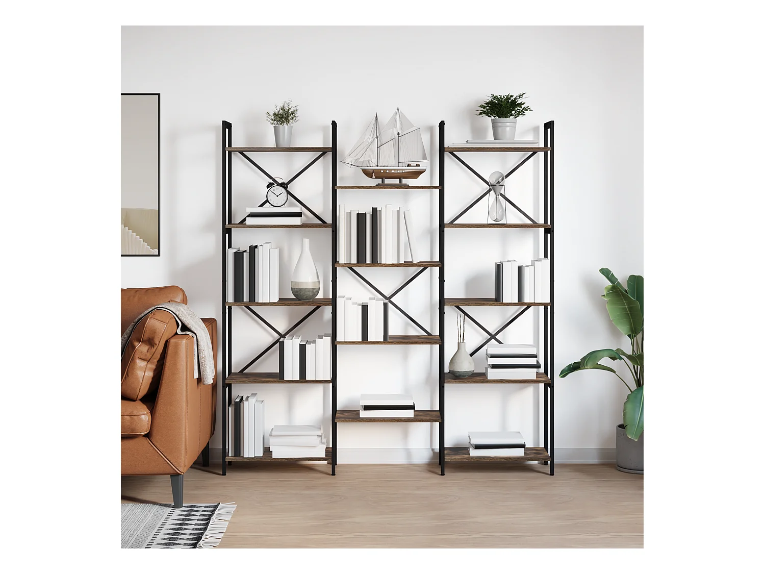 Étagère Chêne fumé 156 x 25 x 167.5 cm Bois d'ingénierie