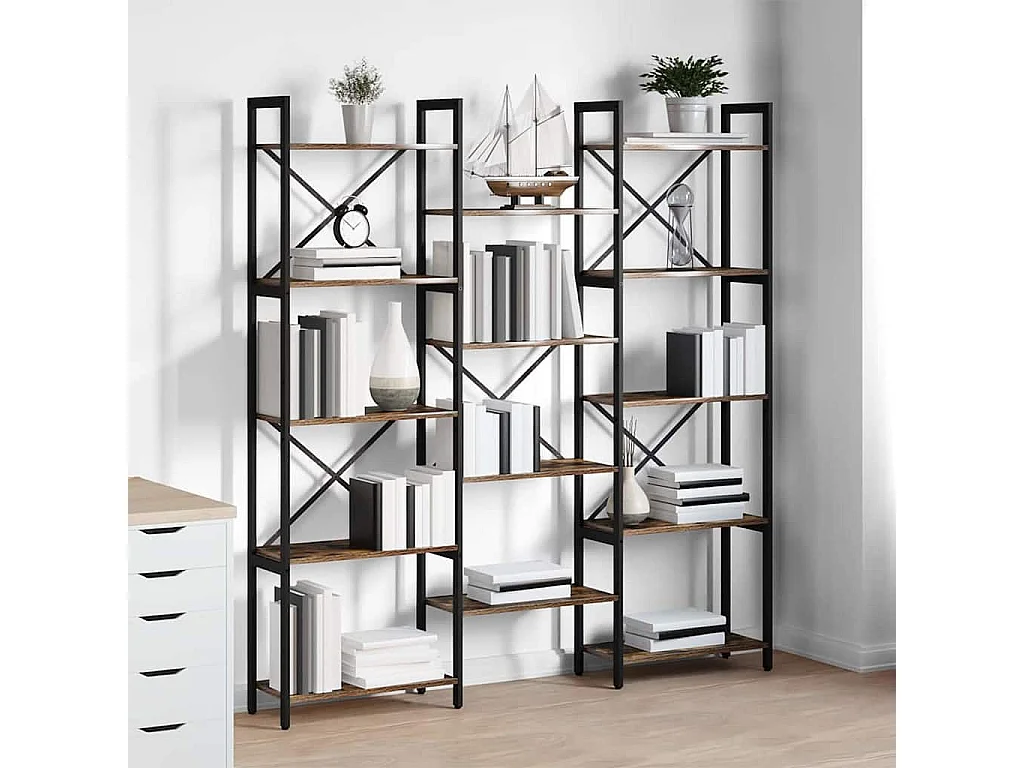 Étagère Chêne fumé 156 x 25 x 167.5 cm Bois d'ingénierie