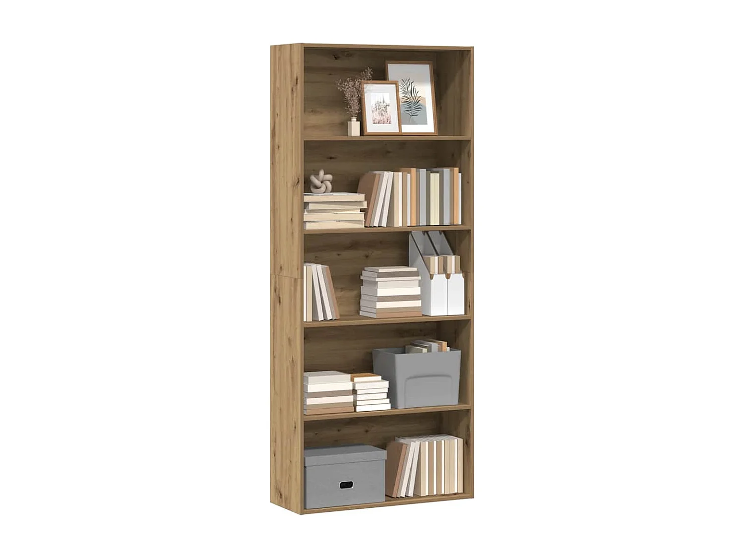 Handgemaakte eikenhouten boekenkast 80x30x189 cm bewerkt hout