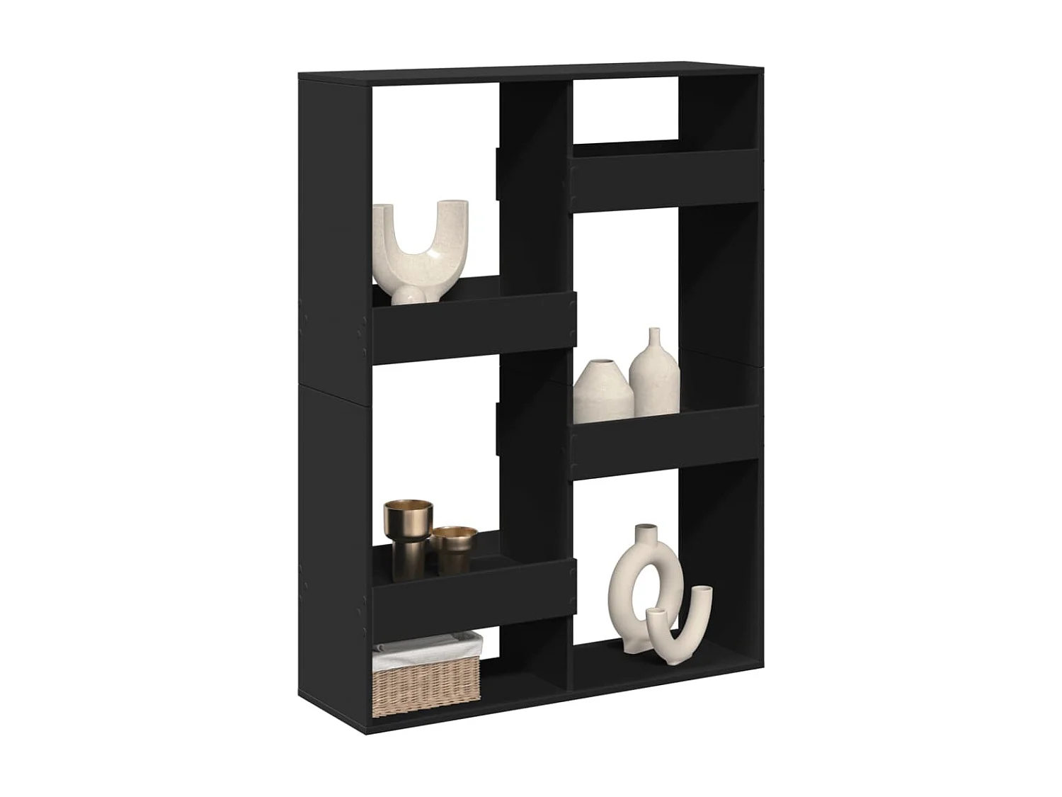 Parete divisoria nera 100x33x135 cm in legno ingegnerizzato