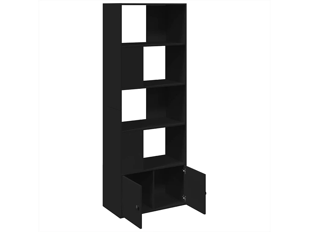 Libreria nera 70x36x189 cm in legno ingegnerizzato