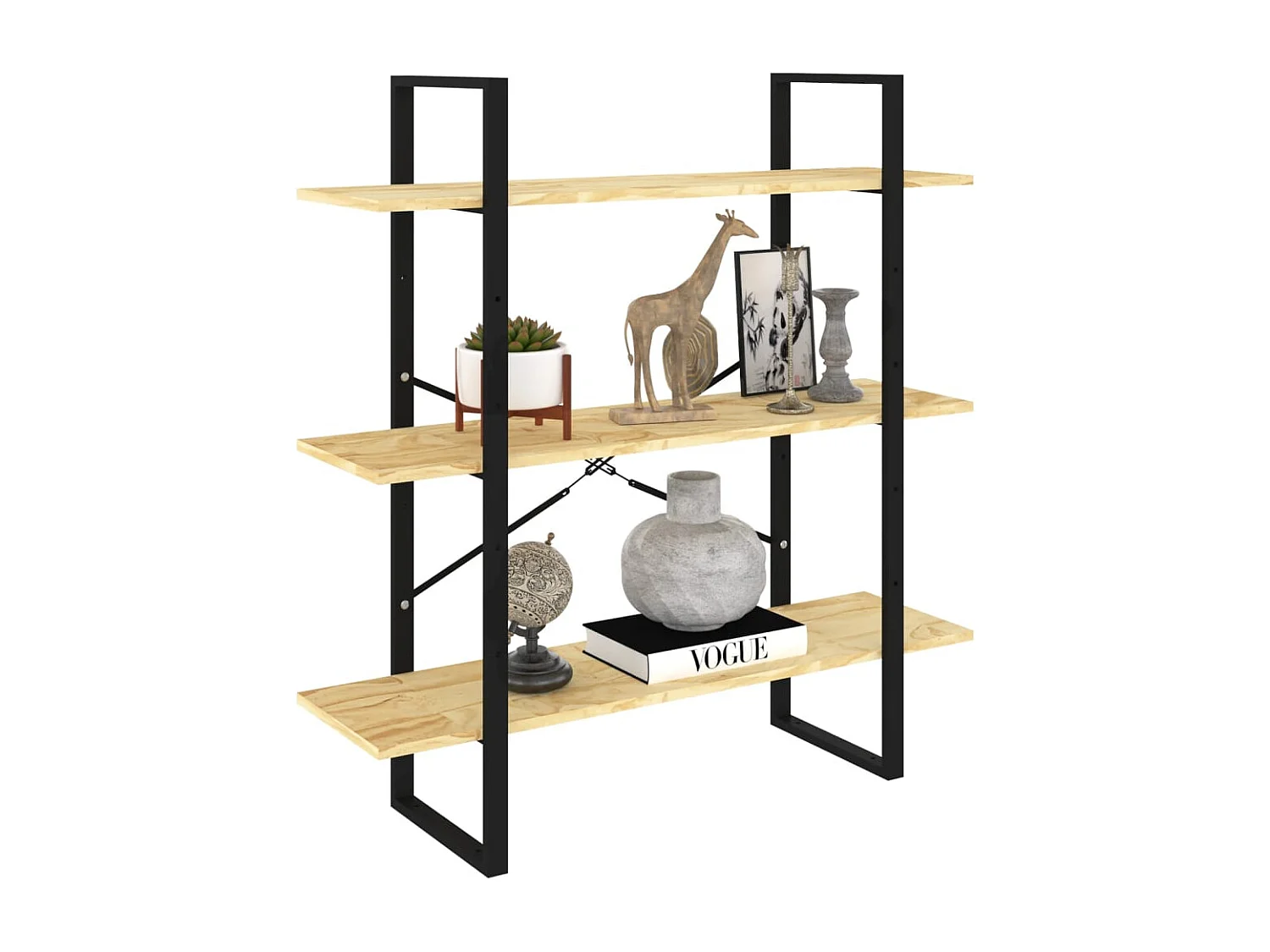 Bibliothèque à 3 niveaux 100x30x105 cm Bois de pin massif