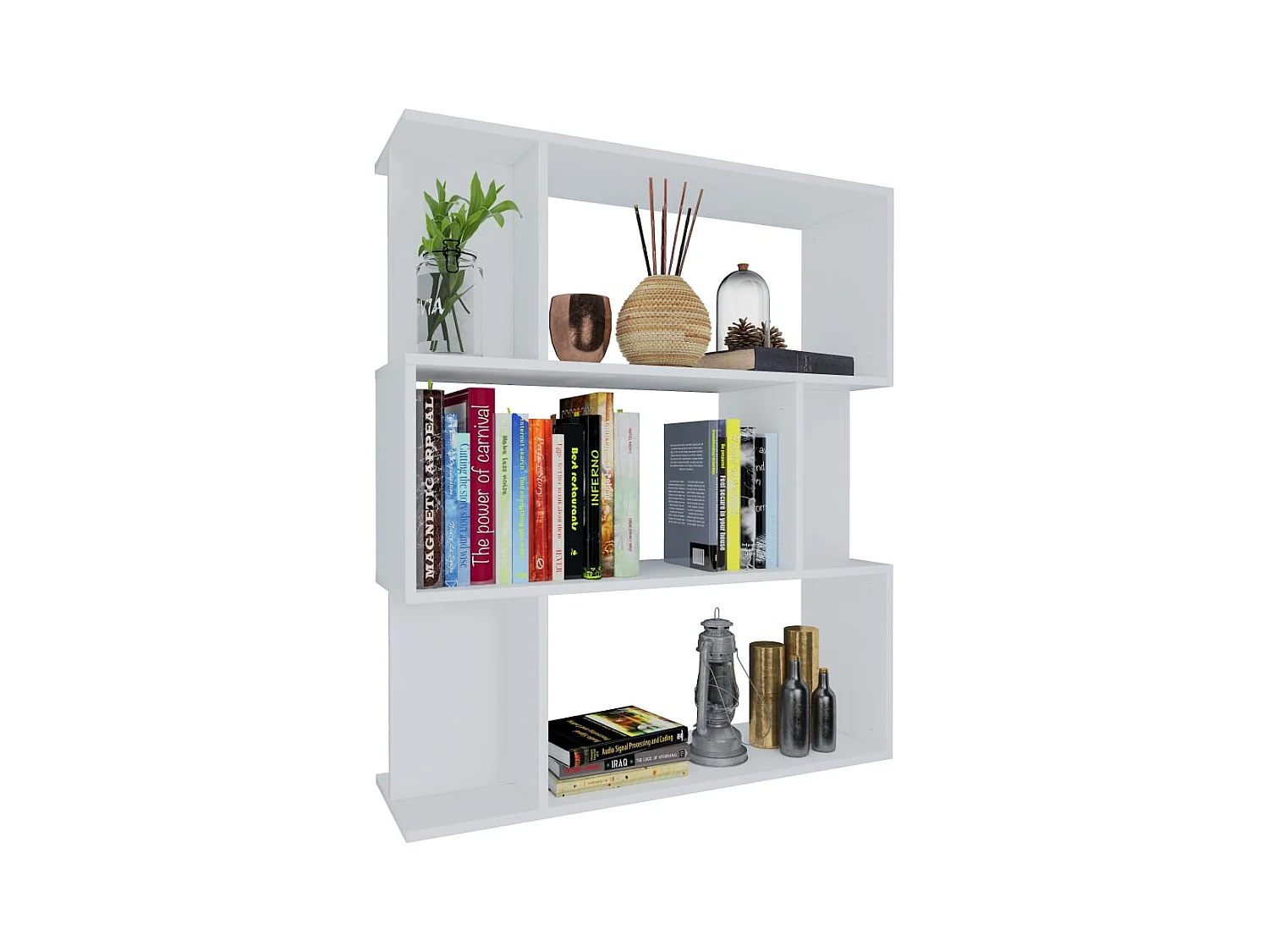 Bibliothèque/Cloison Blanc 80x24x96 cm Bois d'ingénierie