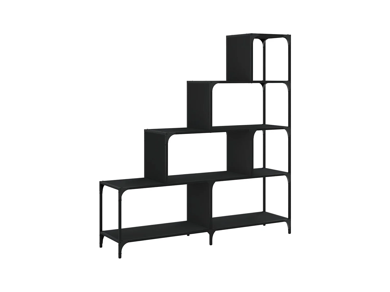 4-stöckiges Bücherregal schwarz 139x33,5x149 cm Holzwerkstoff