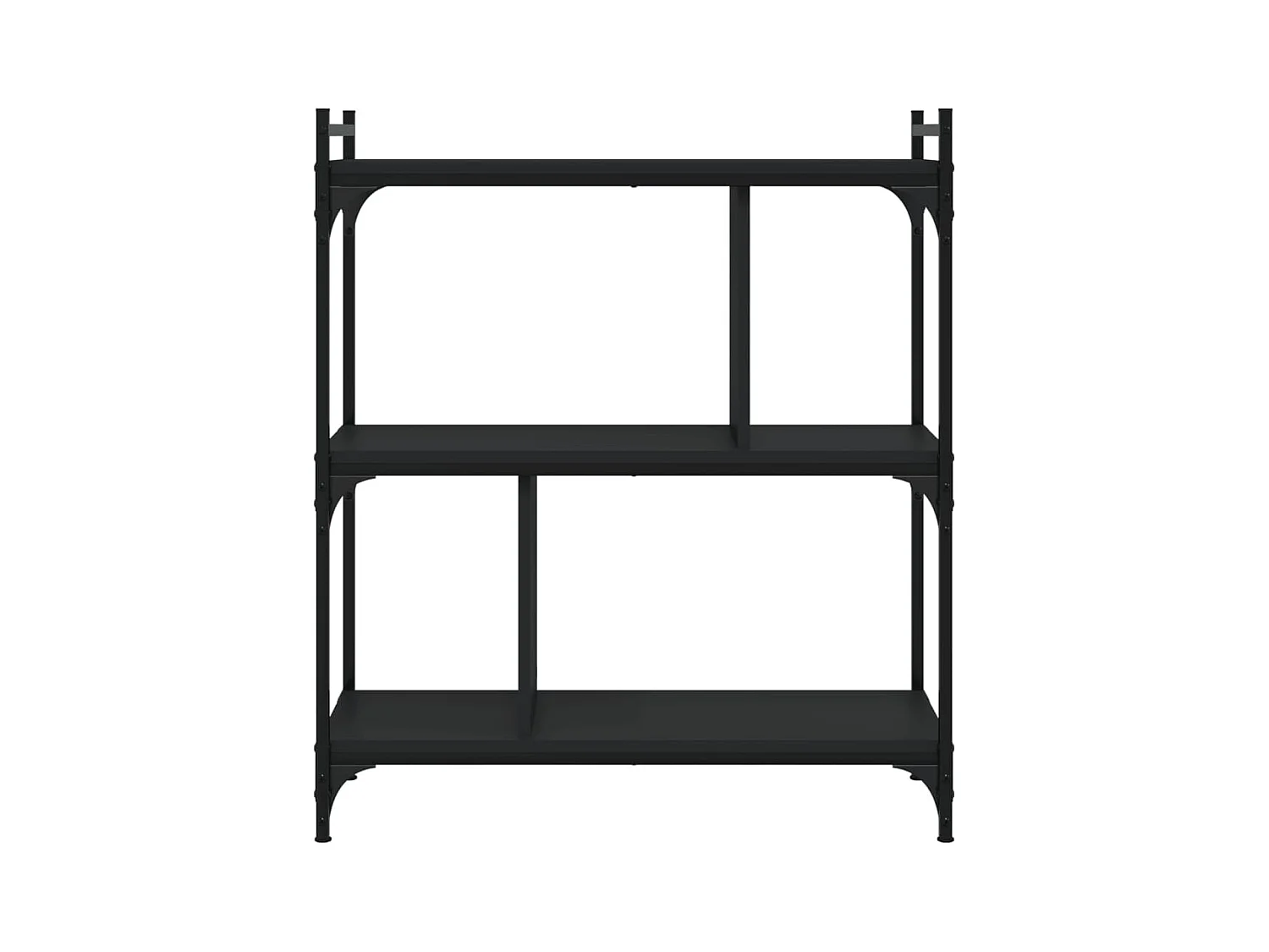 Bibliothèque à 3 niveaux noir 76x32x88 cm bois d'ingénierie