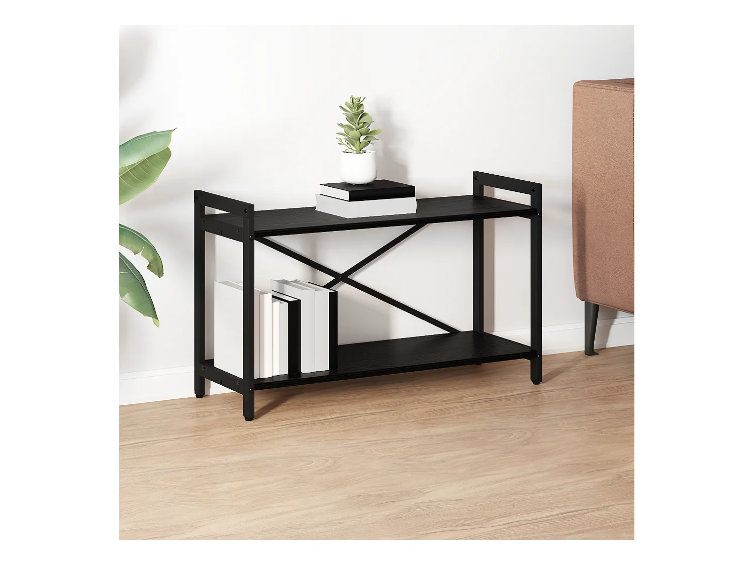 Librería de roble negro 80 x 30 x 48,5 cm Madera de ingeniería