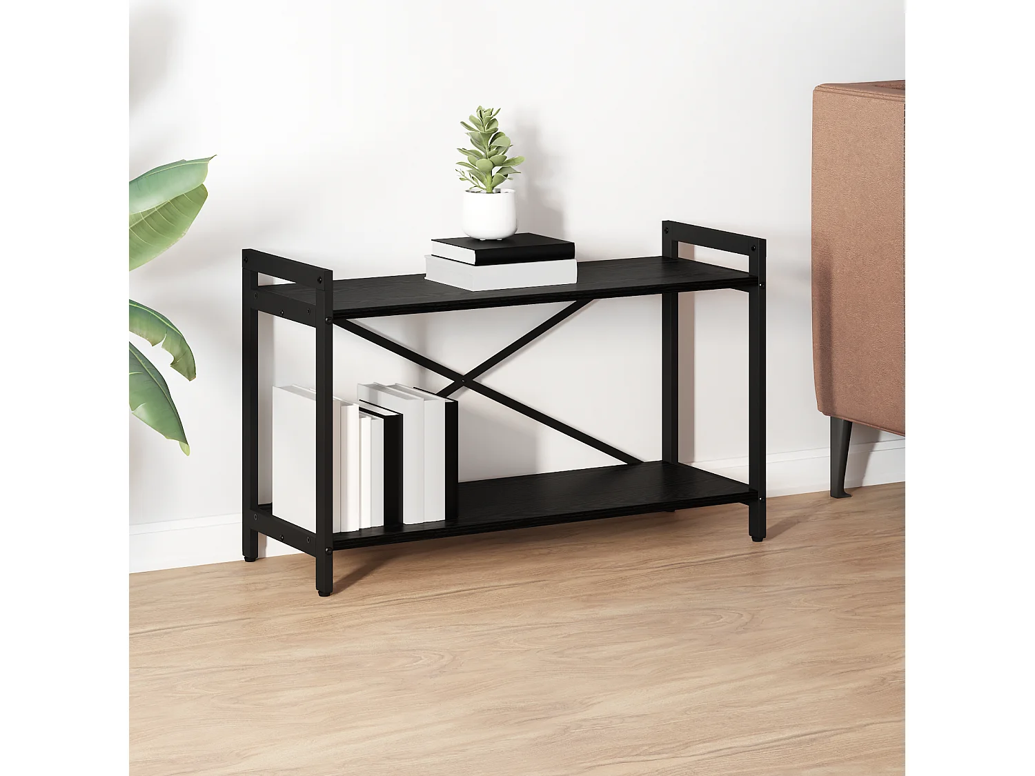 Bibliothèque Chêne noir 80 x 30 x 48.5 cm Bois d'ingénierie