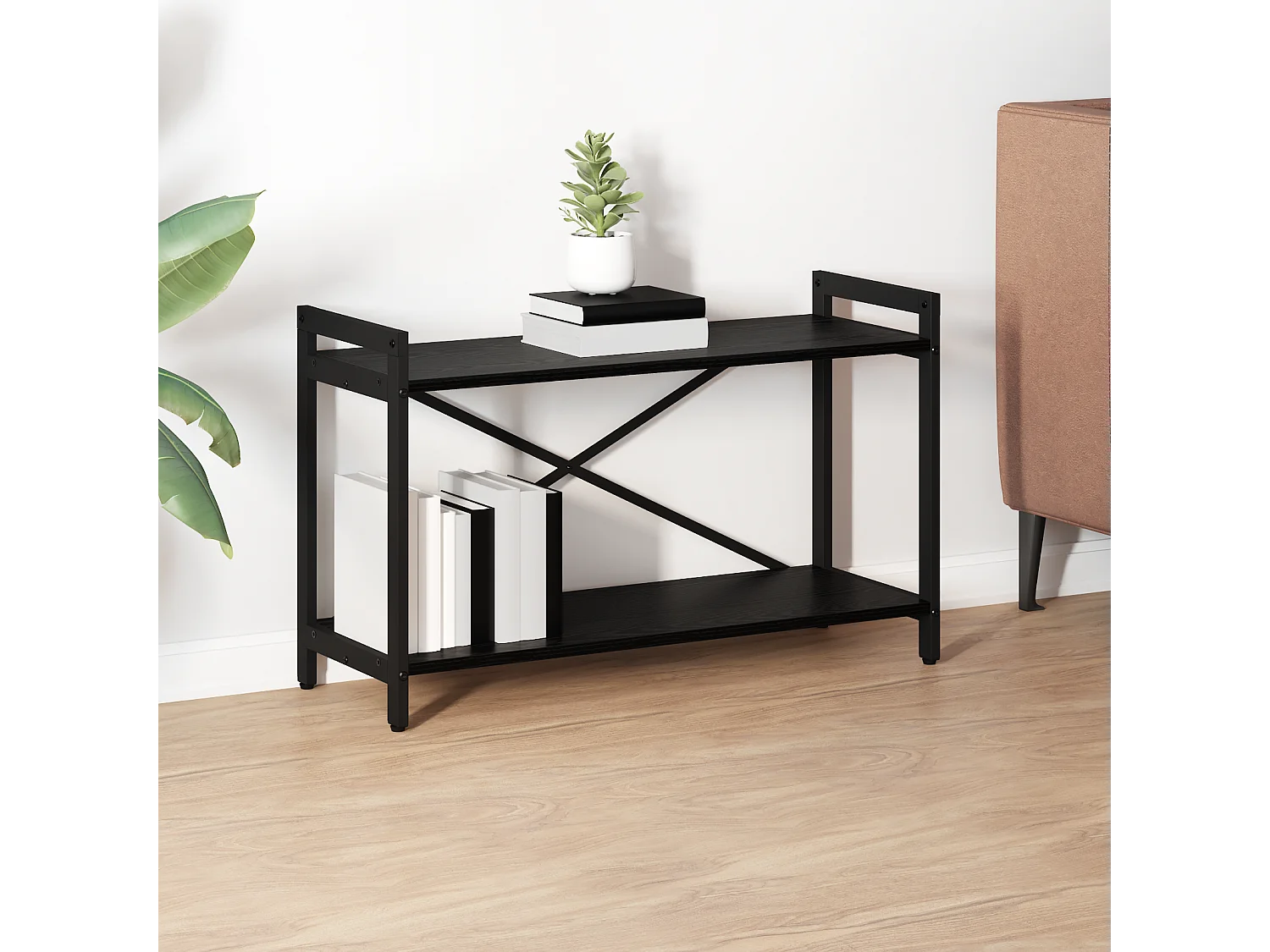 Bibliothèque Chêne noir 80 x 30 x 48.5 cm Bois d'ingénierie