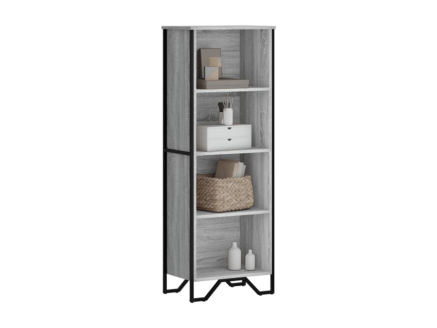 Sonoma grijze boekenkast 50x31x137,5 cm bewerkt hout