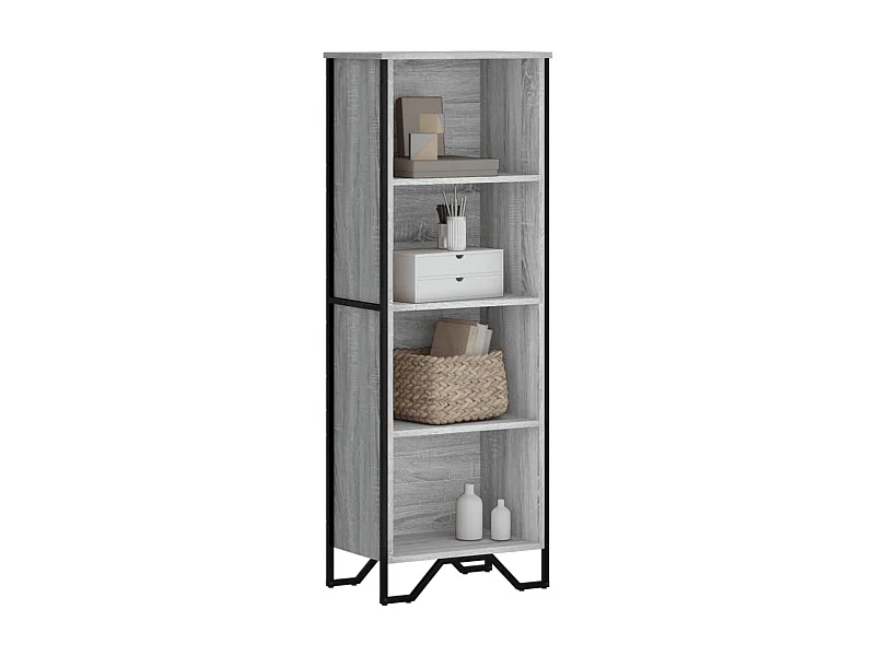 Libreria grigia Sonoma 50x31x137,5 cm in legno ingegnerizzato