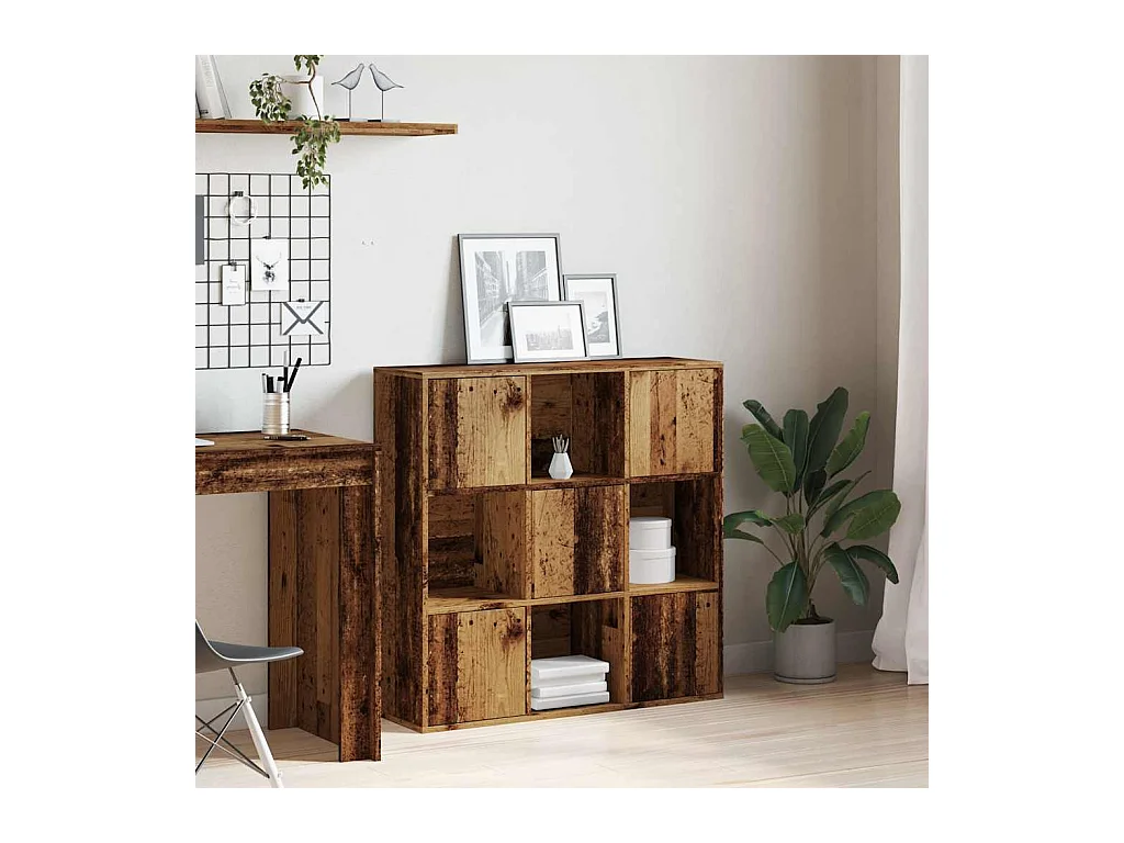 Bibliothèque vieux bois 90x28x90 cm bois d'ingénierie