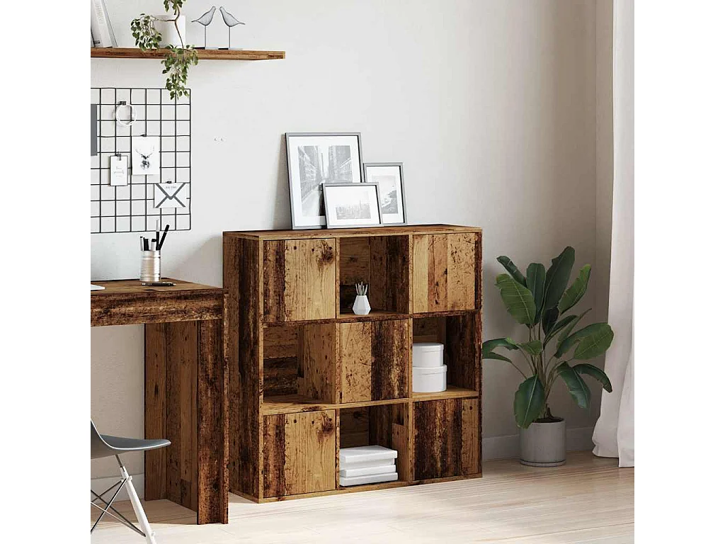 Libreria in legno antico 90x28x90 cm in legno ingegnerizzato