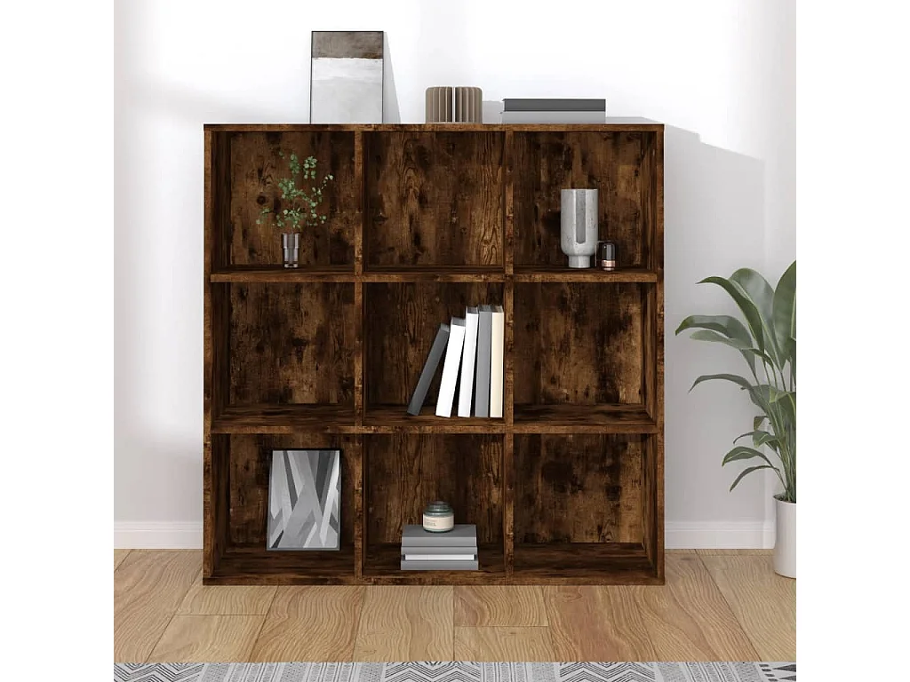 Armoire à livres chêne fumé 98x29x97,5 cm