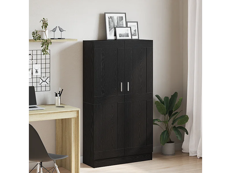 Armoires à livres en chêne noir - Lot de 2, 165x30,5x150 cm, en bois d'ingénierie