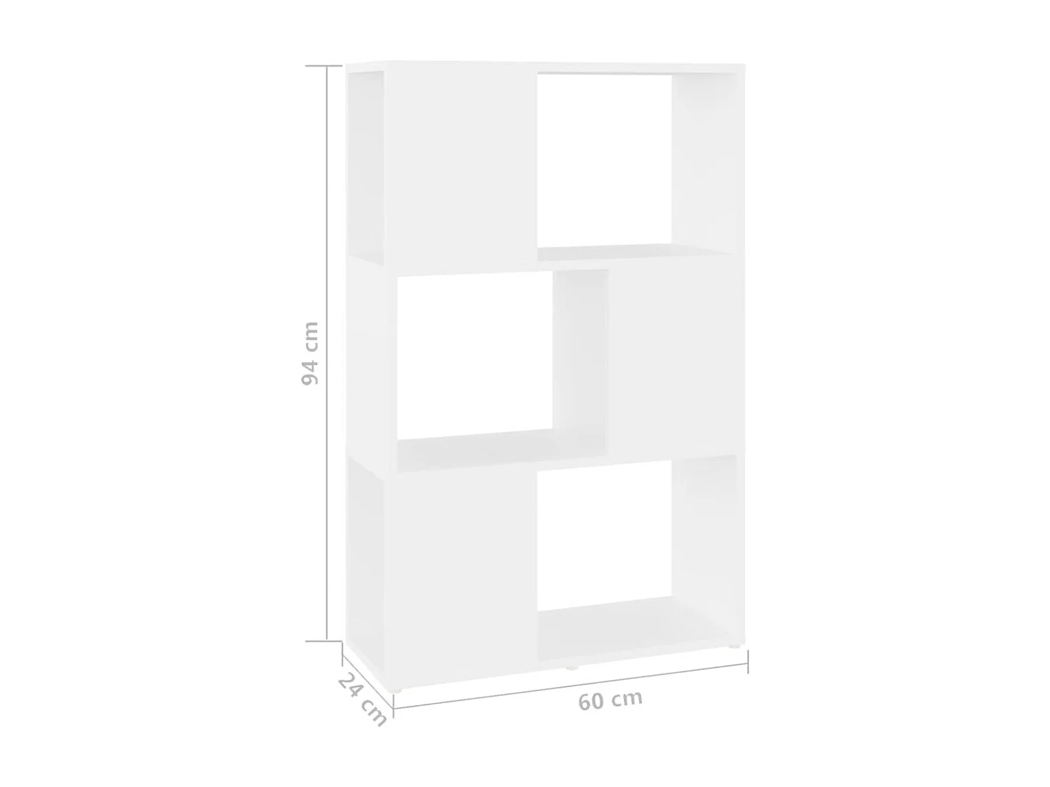 Libreria/Separatore Bianco 60x24x94 cm