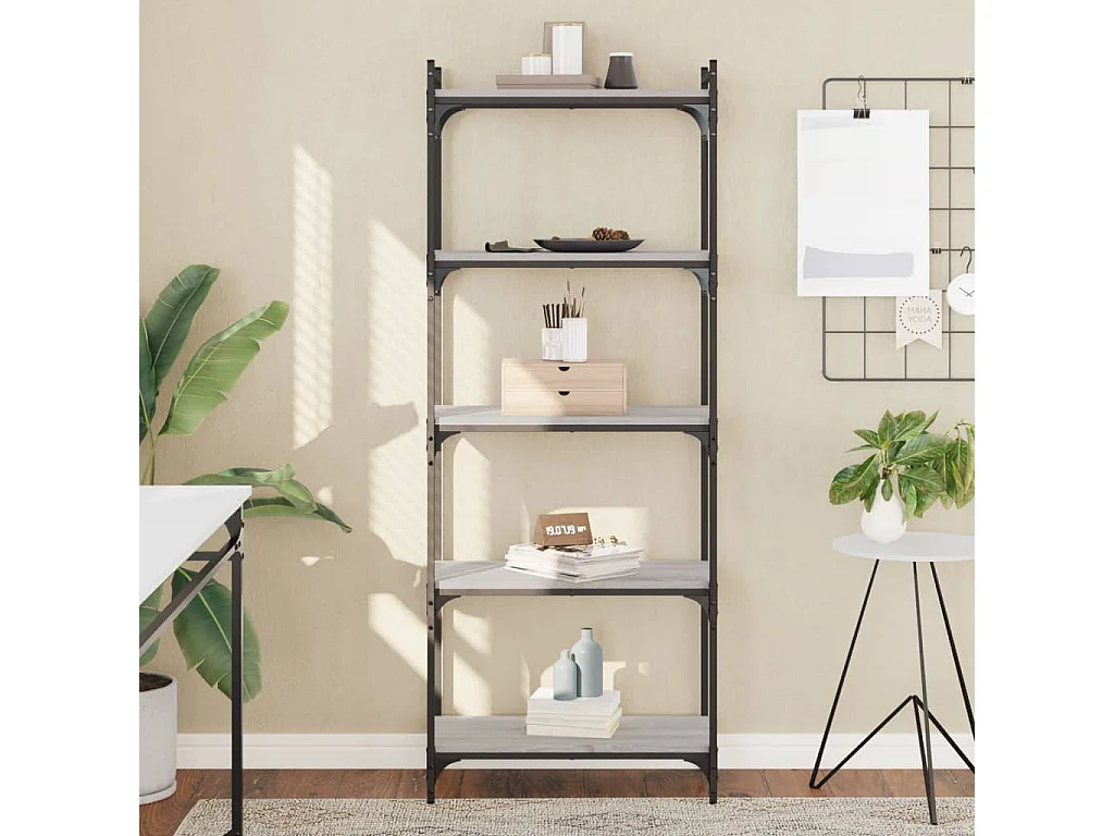 Libreria a 5 ripiani Sonoma Grey 60x30x154 cm